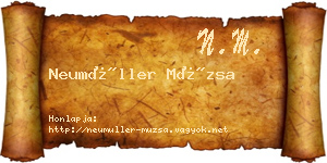 Neumüller Múzsa névjegykártya